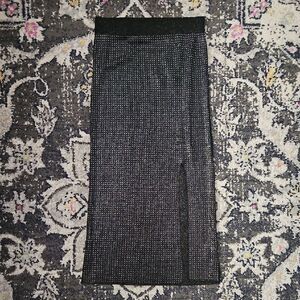 ON TWELFTH Metallic Knit Midi Skirt